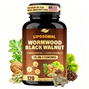 Wormwood Black Walnut Clove Parasite Cleanse for Humans,15-IN-1 Herbal& Digestive Formula,Liposomal Tech High Absorption,with Clove Pumpkin Seed Oil Garlic,Supports Cut Healthe,120 Vegan Capsules