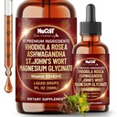 NUQIIT 17in1 Rhodiola Rosea Liquid Drops Tincture w/Ashwagandha Magnesium, L-Theanine. Ultra Rhodiola Cortisol Supplement, Rhodiola Root for Mood, Energy - 1 FL Oz - 60 Day Supply