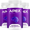 (3 Pack) Apex Neuro Elite Capsules - Official ApexNeuro Elite Pills Advanced Formula Support Maximum Strength, All Natural Ingredients Vitamins For Overall Health & Wellness, 180 Capsules For 3 Months