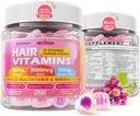 Haargroei Vitaminen Liquid-Filed Gummies - Biotin 5000mcg, Gehydrolyseerde collagen Peptiden, Omega 3-6-9, Hyaluronzuur, Methylfolaat, Methylcobalamine - Gezond haar, huid & Nails supplement voor vrouwen
