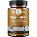 Advanced Lion's Mane Mushroom Supplement - Lions Mane Supplement Capsules with Reishi, Chaga, Maitake & Shiitake for Brain Health Memory Support & Focus - Nootropic for Mental Clarity - 60 Caps