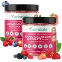 Adndale 180 CT Magnesium Glycinate Gummies 400 mg/Serv, met Ashwagandha, Magnesium Malate & Taurate, Suikervrije Kauwen voor volwassenen en kinderen.