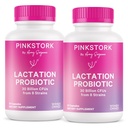 Pink Stork Borstvoeding Probiotica - 30 miljard CFU Multi stam Postnatale Probiotica voor borstvoeding Vrouwen - Ondersteuning van moedermelk & Gut Health, Postpartum Essentials, 60 capsules