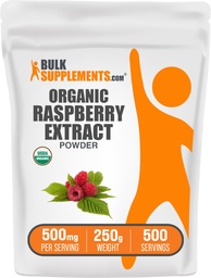 BulkSupplements.com Organic Raspberry Extract Powder - from Raspberry Fruit, Antioxidant Source, Herbal Supplement - Gluten Free, 250g (8.8 oz) (Pack of 1)