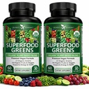Potent Garden 2-pack Biologische Superfood Greens, Fruit en Veggie supplement Rijk aan vitamines en antioxidanten met Alfalfa, Beetwortel & Tart Cherry om energie, immuniteit & Gut Health, 120 Ct