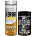 Censor NDS Nutrition LipoRUSH XT Fat Loss and Body Toner Bundle - CLA, Omega 3-6-9, L-Carnitine & Teacrine for Maximum Energy, Metabolism, and Shredding Fat