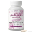 1PCSLumine Organics Collagen, Collagen Peptides,Type I,II,III,V,X with Biotin,Hyaluronic Acid Powder,Vitamin C,Non-GMO,240 Capsule (1PCS)
