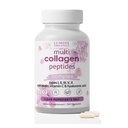 Lumine Organics Collagen, Hydrolyzed Collagen Peptides Capsules,Type I,II,III,V,X with Biotin,Hyaluronic Acid Powder,Vitamin C 240 Capsules