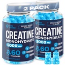 5000 mg Creatine Monohydraat Gummies Formula for Men and Women Ultimate Muscle Builder, Energy Booster & Pre-Workout Supplement (2 Pack)
