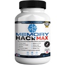 Memory Hack Max Brain Support Supplement, Extra Strength with Herbal Ingredients, 60 Capsules, 30-Day Supply (1)