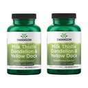 Swanson Milk Thistle, Dandelion & Yellow Dock - Herbal Lever Ondersteuning Supplement - Natural Supplement Helpen bij het behoud van de algehele gezondheid en welzijn - (120 Capsules) (2 Pack)