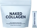 NAKED Collagen Stick Packs - Pasture-Raised, Unflavored Grass-Fed Hydrolyzed Collagen Travel Pack, Paleo Friendly, Non-GMO, Keto, Gluten Free, 30 Sachets