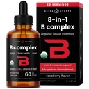 USDA Organic Vitamin B Complex Liquid Drops Sublingual B12 Methycobalamine B1, B2, B3, B5, B6, B7, B9 
