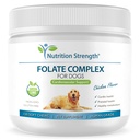 Folaat voor honden ter bevordering van cardiovasculaire en prenatale gezondheid, ondersteuning DNA Synthese en celonderhoud, foliumzuur voor honden met zink, biotine, ijzer en vitamine B12, 120 zachte kauwgom