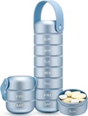 Zannaki metaal wekelijks pil Organisator, grote reis pil doos 7 dagen, waterdichte dagelijkse pil geval met siliconen handvat, aluminium Legering Portable pil houder voor vitamine, geneeskunde, supplement, pillen