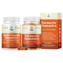 Bundle of Multivitamin Gummies for Adults - Wellness Blend of Vitamin D A C E B12 Zinc and Biotin and Turmeric Curcumin Immune Support Gummies for Joint Support with Black Pepper and Curcumin Powder