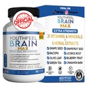 Youthfeel Brain Max Memory Support Supplement, 60 Capsules, Extra Strength Neuro Formula with Vitamins and Herbal Ingredients (1)