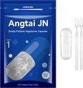 Lege capsules Maat 1 - Verwijder Vulbare Vegetarische Capsules(100 aantal) Maat 1 Lege Pullulan Capsules met Twee Micro Lab Lepels,- Veggie Capsules Lege capsules voor doe je eigen supplementen