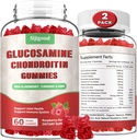 2 Pack Enhanced Glucosamine Chondroitin Gummies with MSM for Adults - Extra-sterkth Joint Health & Flexibiliteit, Antioxidant & Immune Support Supplement, 120 Tel.