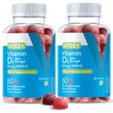 Viteey Vitamine D3 Gummies for Adults & Teens - 5.000 IE, 125 mcg, Ultra Strength - Joint & Muscle Health, Immune Boost - Kauwbare Vitamine D Gummies - Vegetarisch, Gelatinevrij - Smakelijk Berry Flavored