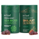 Bundle of Himalayan shilajit & sea Moss Gummies – 3000 mg shilajit, sea Moss 1600mg ksm 66 ashwagandha, no Added Sugar, lab Tested, 75%+ fulvic Acid, 92+ Minerals, All One Supplement(1 Package).
