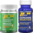 NATUURLIJKE STAKKEN Mood Magnesium Gummies + Dopamine Brain Food Bundle - Focus & Mood Support* - 90 Totaal stuks