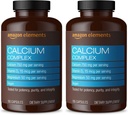 Elementen Calcium Complex met vitamine D, 250 mg Calcium (3 per portie), Vegan, 195 Capsules (Verpakking mei Vary), Ondersteunt sterke botten en Immune Health (pakket van 2)