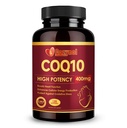 CoQ10-400mg-Softgels met PQQ & Omega 3, Maximale Absorptie Co-enzym Q10, Krachtige Antioxidant voor Hartgezondheid en Energieproductie, 120 Telling, Non-GMO