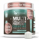 Herbtonics Creatine for Women 5000mg Creatine Monohydraat + Multi Collageen Proteïne Poeder (Type I, II, III, V, X) 