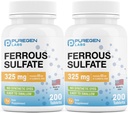 Purigen Labs Ferrous Sulfate 325 mg (65 mg Elemental Iron) High Potency Iron Supplement 