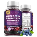 (2 Pack) Gommies Quercetin avec Bromelain Zinc Vitamine C D3 K2, Quercetin 1000mg Supplément avec Bromelain 500mg pour système cardiovasculaire, immunitaire et allergie, Gommy végétalien pour adulte et enfant