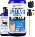 Omega 3 Visolie voor Katten - Beter dan Zalmolie voor Katten - Kitten + Kattenvitaminen en Supplementen - Kattengezondheidsbenodigdheden - Kattenroosbehandeling - Vloeibare visolie voor huisdieren - Kattenvoerproducten