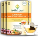 Premium Echinacea Thee met zink (verpakking van 4, 88 theezakjes) - Cafeïnevrije gezonde thee voor Immune Health - Biologische kruidentheezakjes met/natuurlijke ingrediënten - Ideale theegeschenken voor theeliefhebbers