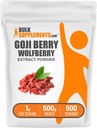 BulkSupplements.com Wolfberry Extract Powder - Goji bessensupplement, fruitpoeder - veganistisch en glutenvrij, 1g per portie, 500g (1,1 lbs) (verpakking van 1)