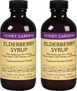 Honing Tuinen Vlierbessen Siroop met Grade A Raw Honing, Propolis, Biologische ACV & Vlierbessen, Traditionele Immune Formule w/Echinacea Made in The USA (4oz, 2pk)