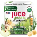 Terra Kai Organics JUCE Green Superfood Powder, Organic Fruits and Veggies Supplement W/77 Superfoods Plus Prebiotic Probiotic Blend, Oogst Apple Flavor - 20 Servers (250 g)