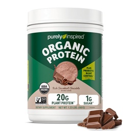 Zuiver geïnspireerd plantaardig eiwitpoeder voor mannen en vrouwen, rijke decadentchocolade (16 porties) - Veganistisch en biologisch - 20 g Pea Proteïnepoeder voor smoothies & Shakes - zuivelvrij, & Glutenvrij