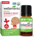 Wellements Baby Organic Vitamin D Drops for Infants & Toddlers (90-Day Supply) - Certified Newborn+ Liquid Vitamin D3 Drops, Support Healthy Growth & Bone Development 400 IU per Drop (1 Drop Daily)