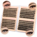 calphdiar Wispy Lash Clusters 30D+40D+50D+60D Individual Lashes 480PCS Eyelash Clusters Natural Volume Lashes Clusters D-curly Cluster Eyelash Extensions 8-18MM DIY Lash Extension at Home