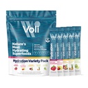 Voli Hydration Packets Electrolyte Drink Mix | Sea Moss, Aquamin, Coconut Water & Himalayan Salt | No Added Sugar, Keto Friendly | Variety Pack, 15 Count