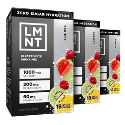 LMNT Zero Sugar Electrolytes - Variety Pack Bundle | Drink Mix | 54-Count