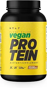 Protéines véganes par HTLT (en poudre de protéines à base de plantes) Mélange de poudre de protéines d'arachides et de riz pour les shakes à haute teneur en protéine et les préparations au four, (beurre d'arachides chocolatées)
