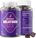 Melatonine Gummies 3mg 5mg 1mg - Gezonde Calm Cycle Ondersteuning met 5HTP, L-Theanine, Citroen Balm, Kamille, Passie Bloem, Vitamine D3 voor Immune Ondersteuning - Lage Suiker, Gelatine Vrij, Veganistisch - 60 Telt