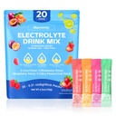 Electrolyte Powder Packets, Hydration Drink Mix 20 Sticks, Sugar Free Electrolytes with Yerba Mate, Rapid Hydration & Recovery, Keto Vegan Gluten Free, for Sports Workout Hiking Travel