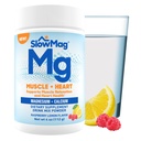 SlowMag® Magnesiumpoeder, Magnesium + Calciumsupplement Drinkmix, Raspberry Citroensmaak, Ondersteunt Spierontspanning & Hartgezondheid, 4oz