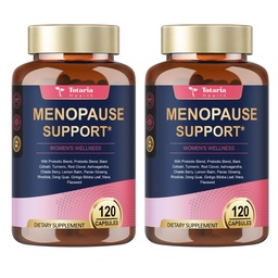 (2 Packs) 40-in-1 Menopause Supplements for Women, Multibenefit & Complete Black Cohosh for Hot Flashes, Night Sweats & Hormone Balance, w/ Probiotics, DIM, Vitex, Dong Quai, Red Clover and More