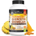 Kurkuma Quercetine met Bromelaine Supplement - Natuurlijke extra sterkte Immune en gezamenlijke ondersteuning met BioPerine Black Pepper voor Max Absorptie - Biologische Tumerische Bromelaine Supplement Vegan Safe, Non-GMO