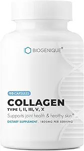 Premium Collagen Complex 90 Capsules soutient une peau, des ongles, des os et des articulations sains.
