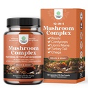 Advanced Mushroom Complex Capsules - 10X Lions Mane Supplement Capsules with Reishi, Chaga, Maitake & Shiitake for Brain Health Memory Support & Focus - Nootropic for Mental Clarity - 30 Count