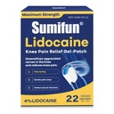 Sumifun Lidocaine Knee Pain Relief Gel-Patches - Maximum Strength Lidocaine Patches for Knee Pain, Muscle and Joint Pain - Up to 8-Hours Knee Pain Relief (Large, Count, 22)